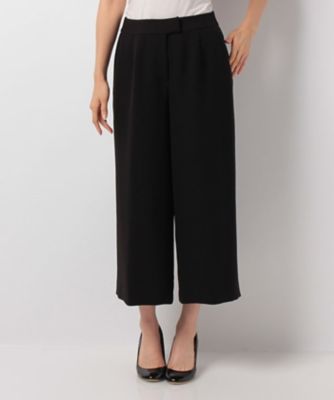 ＜レリアン/Leilian＞ クロップドワイドパンツ クロ 【三越・伊勢丹/公式】