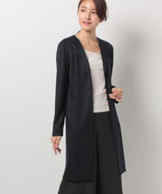 ＜レリアン プラスハウス＞ 大きいサイズ ロングジャケット ネービーブルー 【三越・伊勢丹/公式】