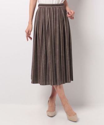 ＜レリアン/Leilian＞ 【セットアップ対応商品】総柄ミディ丈スカート チャイロ 【三越・伊勢丹/公式】