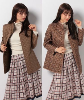 ＜レリアン プラスハウス＞ 大きいサイズ リバーシブルキルティングジャケット チャイロ 【三越・伊勢丹/公式】