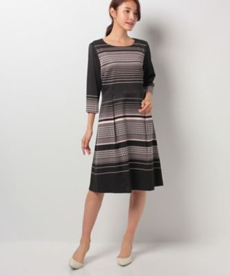 ＜レリアン プラスハウス＞ 大きいサイズ 幾何学柄ワンピ-ス ピンク 【三越・伊勢丹/公式】