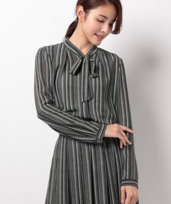 ＜レリアン プラスハウス＞ 大きいサイズ 【セットアップ対応商品】ボウタイブラウス ミドリ 【三越・伊勢丹/公式】