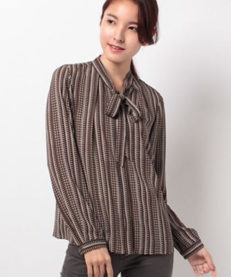 ＜レリアン プラスハウス＞ 大きいサイズ 【セットアップ対応商品】ボウタイブラウス チャイロ 【三越・伊勢丹/公式】