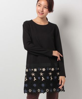 ＜レリアン/Leilian＞ スター刺繍チュニックワンピース アオ 【三越・伊勢丹/公式】