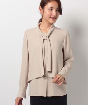 ＜レリアン/Leilian＞ ボウタイワンカラーブラウス ベージュ 【三越・伊勢丹/公式】