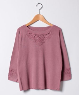 ＜レリアン/Leilian＞ レースモチーフプルオーバー ピンク 【三越・伊勢丹/公式】