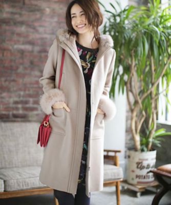 ＜ELISA＞ 【WEB限定商品】ドラップビーバーウールコート ベージュ 【三越・伊勢丹/公式】