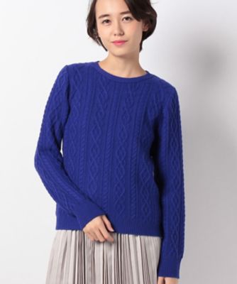 ＜OLD ENGLAND＞ コーラルケーブルプルオーバー ブルー 【三越・伊勢丹/公式】