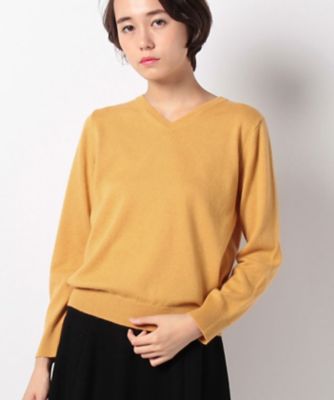＜OLD ENGLAND＞ コーラルVネックプルオーバー イエロー 【三越・伊勢丹/公式】