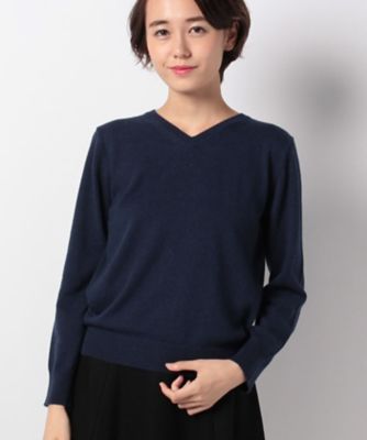 ＜OLD ENGLAND＞ コーラルVネックプルオーバー ネイビー 【三越・伊勢丹/公式】