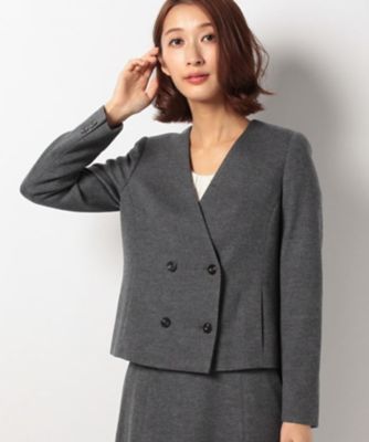 ＜OLD ENGLAND＞ 【セットアップ対応商品】ウールスムースノーカラージャケット チャコールグレー 【三越・伊勢丹/公式】