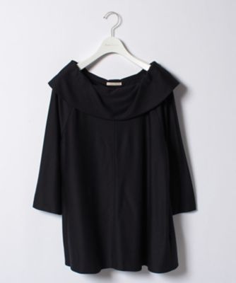 ＜ローズティアラL＞ 大きいサイズ リボンデザインオフショル風カットソートップス ネービーブルー 【三越・伊勢丹/公式】