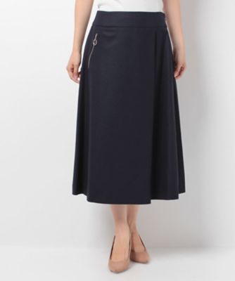 ＜レリアン プラスハウス＞ 大きいサイズ フレアスカ-ト ネービーブルー 【三越・伊勢丹/公式】