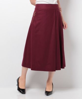 ＜レリアン プラスハウス＞ 大きいサイズ フレアスカ-ト ワイン 【三越・伊勢丹/公式】