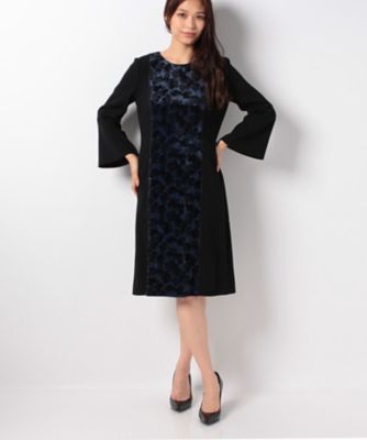 ＜レリアン プラスハウス＞ 大きいサイズ 切替えワンピース ネービーブルー 【三越・伊勢丹/公式】