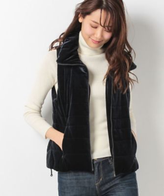 ＜レリアン プラスハウス＞ 大きいサイズ ベロア中綿ベスト ネービーブルー 【三越・伊勢丹/公式】