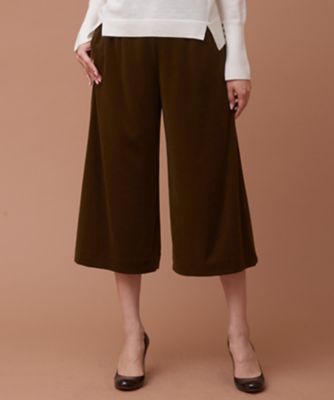 ＜レリアン プラスハウス＞ 大きいサイズ ベルベットワイドパンツ ミドリ 【三越・伊勢丹/公式】