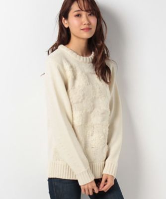 ＜レリアン/Leilian＞ チェッカー柄ニットプルオーバー アイボリー 【三越・伊勢丹/公式】