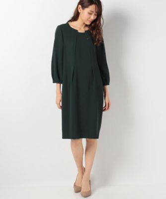 ＜レリアン/Leilian＞ タックワンピ-ス ミドリ 【三越・伊勢丹/公式】