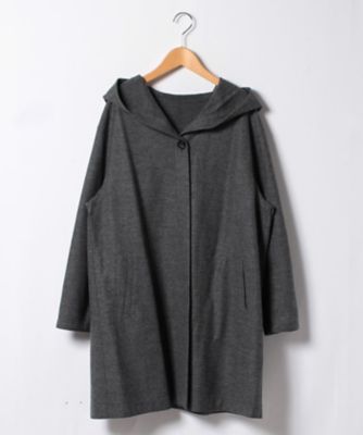 ＜レリアン プラスハウス＞ 大きいサイズ フード付きコート グレー 【三越・伊勢丹/公式】