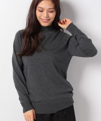 ＜レリアン プラスハウス＞ 大きいサイズ ハイネックニットプルオーバー グレー 【三越・伊勢丹/公式】