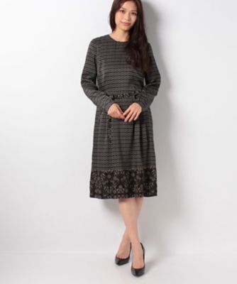 ＜レリアン プラスハウス＞ 大きいサイズ プリントワンピース グレー 【三越・伊勢丹/公式】