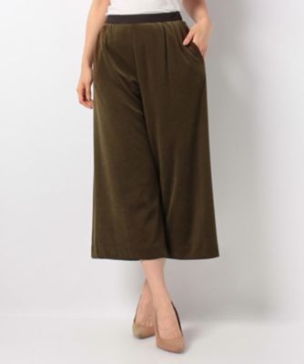 ＜レリアン/Leilian＞ ベルベッドクロップドワイドパンツ ミドリ 【三越・伊勢丹/公式】