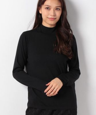 ＜レリアン/Leilian＞ ハイネックニットプルオーバー クロ 【三越・伊勢丹/公式】