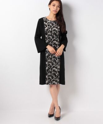 ＜レリアン/Leilian＞ 切替えワンピース クロ 【三越・伊勢丹/公式】