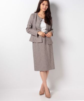 ＜レリアン/Leilian＞ 総レーススーツ2点セット ライトグレー 【三越・伊勢丹/公式】