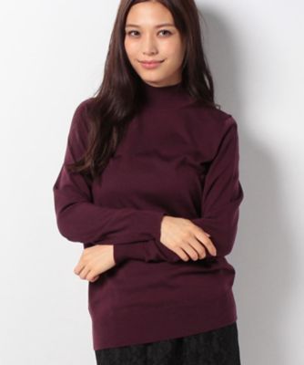 ＜レリアン/Leilian＞ ハイネックニットプルオーバー ワイン 【三越・伊勢丹/公式】