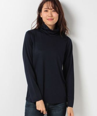 ＜CARA O CRUZ＞ タートルネックインナー ネービーブルー 【三越・伊勢丹/公式】