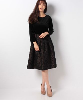 ＜レリアン/Leilian＞ 切替えワンピース コゲチャ 【三越・伊勢丹/公式】