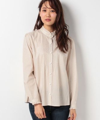 ＜CARA O CRUZ＞ 【MONTI】幾何学柄スタンドシャツ ベージュ 【三越・伊勢丹/公式】