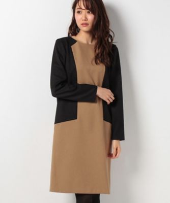 ＜CARA O CRUZ＞ ブロッキングワンピース チャイロ 【三越・伊勢丹/公式】