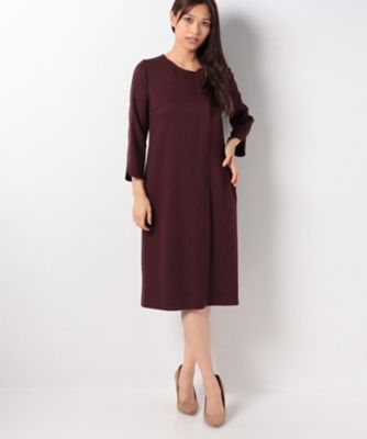 ＜レリアン/Leilian＞ サイドタックワンピース ワイン 【三越・伊勢丹/公式】