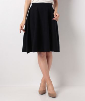 ＜ローズティアラ＞ 【セットアップ対応商品】ウエストゴムニットフレアースカート ネービーブルー 【三越・伊勢丹/公式】