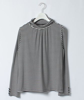 ＜ローズティアラL＞ 袖リボン使いタートルネックカットソー シロ 【三越・伊勢丹/公式】