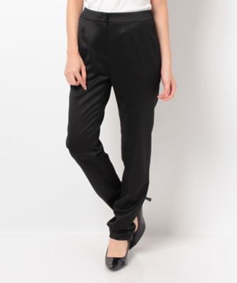 ＜ELISA＞ ウールロイヤルサテンパンツ クロ 【三越・伊勢丹/公式】