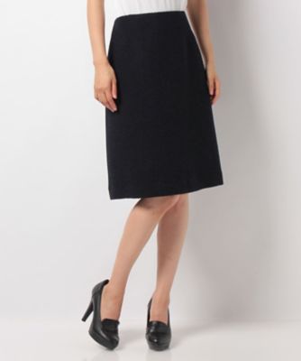 ＜ELISA＞ 【セットアップ対応商品】ソリッドリントンツィード スカート ネービーブルー 【三越・伊勢丹/公式】