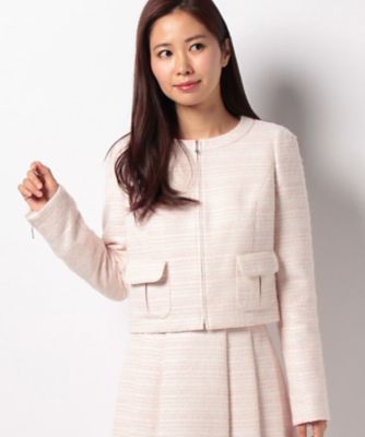 ＜ELISA＞ 【セットアップ対応商品】スペックダイツィード ジャケット ピンク 【三越・伊勢丹/公式】