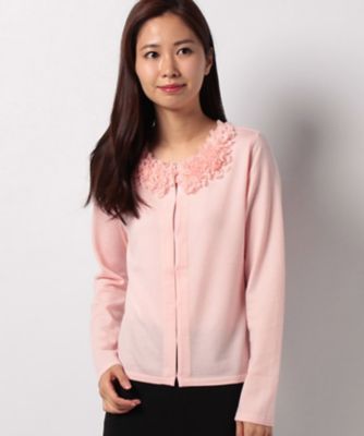 ＜ELISA＞ フラワーモチーフニット ピンク 【三越・伊勢丹/公式】