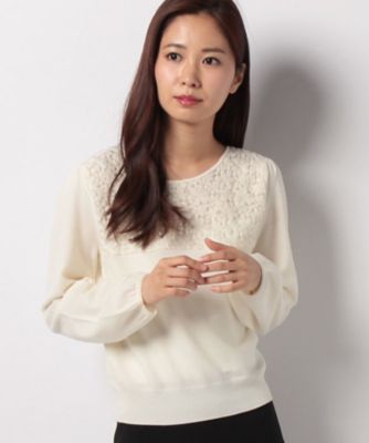 ＜ELISA＞ 【25ans11月号掲載アイテム】ウールエンブロイダリープルオーバー アイボリー 【三越・伊勢丹/公式】