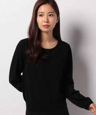 ＜ELISA＞ 【25ans11月号掲載アイテム】ウールエンブロイダリープルオーバー クロ 【三越・伊勢丹/公式】