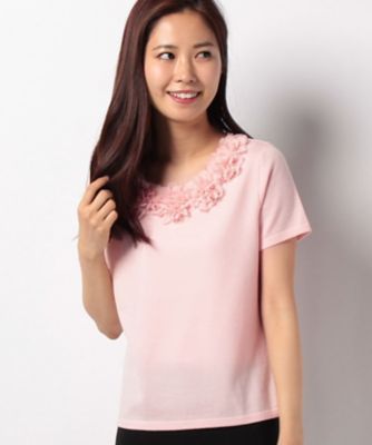 ＜ELISA＞ フラワーモチーフニット ピンク 【三越・伊勢丹/公式】