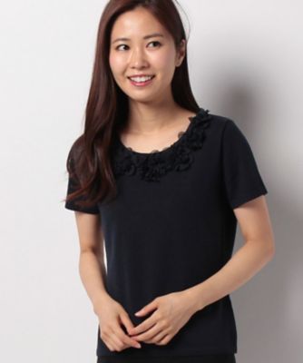 ＜ELISA＞ フラワーモチーフニット ネービーブルー 【三越・伊勢丹/公式】