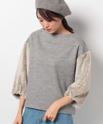 ＜CARA O CRUZ＞ モコモコプルオーバーニット ライトグレー 【三越・伊勢丹/公式】