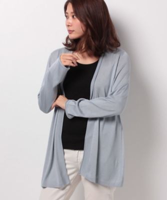 ＜レリアン/Leilian＞ シンプルトッパーカーディガン サックス 【三越・伊勢丹/公式】