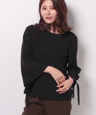 ＜レリアン/Leilian＞ ワイドスリーブプルオーバーブラウス クロ 【三越・伊勢丹/公式】