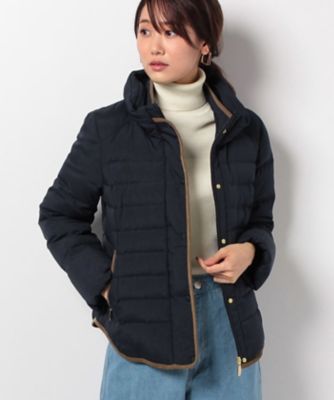 ＜CARA O CRUZ＞ フード収納ショートダウンジャケット ネービーブルー 【三越・伊勢丹/公式】